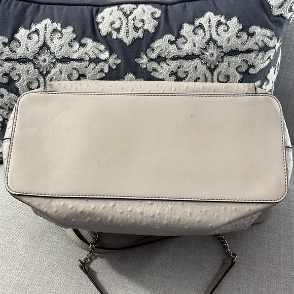 Kate Spade A La Vita Ostrich Halsey Tote Bag Sidewalk Off White Large - Picture 8 of 16